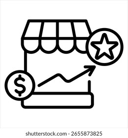 Market Value Outline Icon Vector Illustration