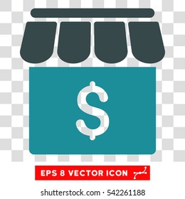 Market vector icon. Image style is a flat soft blue iconic symbol.