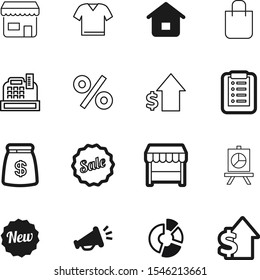 market vector icon set such as: till, box, locator, cafe, announcement, result, grow, risk, tshirt, location, trendy, window, register, ui, town, drawing, purchase, gift, communication, architecture