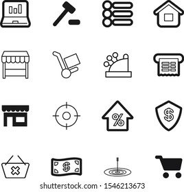 market vector icon set such as: down, wealth, secure, ticket, trend, cargo, transportation, gift, judgement, add, boutique, competition, lawyer, interest, label, service, building, act, calculation