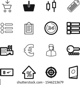 market vector icon set such as: excellence, growth, interest, empty, close, 3d, accounting, personal, percent, efficient, day, handbook, accurate, financial, construction, catalog, list, note, handle