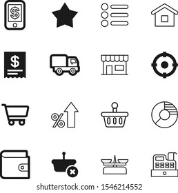 market vector icon set such as: dart, increase, weigh, purse, presentation, pictogram, lorry, transportation, set, facade, car, saving, star, growing, balance, communication, dropdown, print, paper