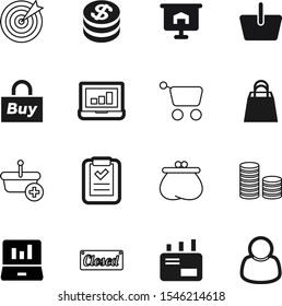 market vector icon set such as: male, cart, user, closed, metal, house, post, social, users, income, profit, profile, dollar, increase, tax, presentation, diagram, product, billboard, consumerism