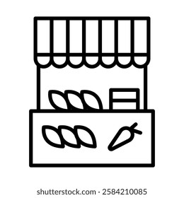 Market Vector Line Icon Design
