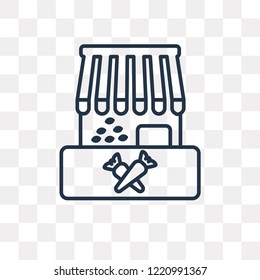 Market vector outline icon isolated on transparent background, high quality linear Market transparency concept can be used web and mobile