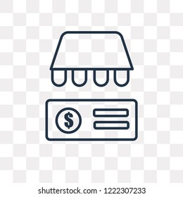 Market vector outline icon isolated on transparent background, high quality linear Market transparency concept can be used web and mobile