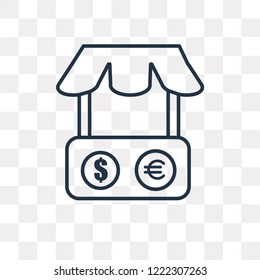 Market vector outline icon isolated on transparent background, high quality linear Market transparency concept can be used web and mobile
