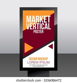 Market Vertical Poster Abstract Template Mockup