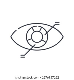 Market vision icon, linear isolated illustration, thin line vector, web design sign, outline concept symbol with editable stroke on white background.