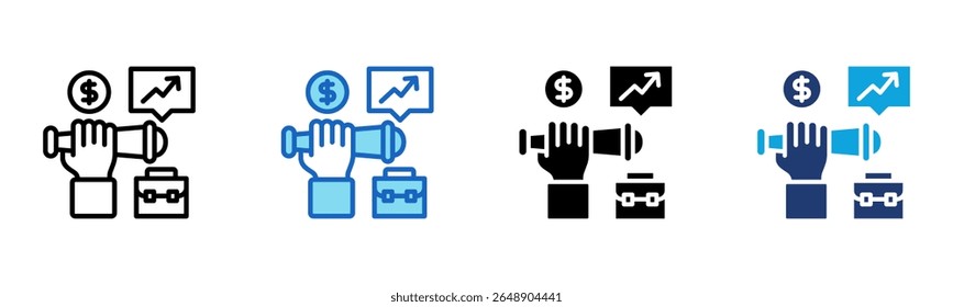 Icono de visión de mercado Multi Style Ilustración vectorial