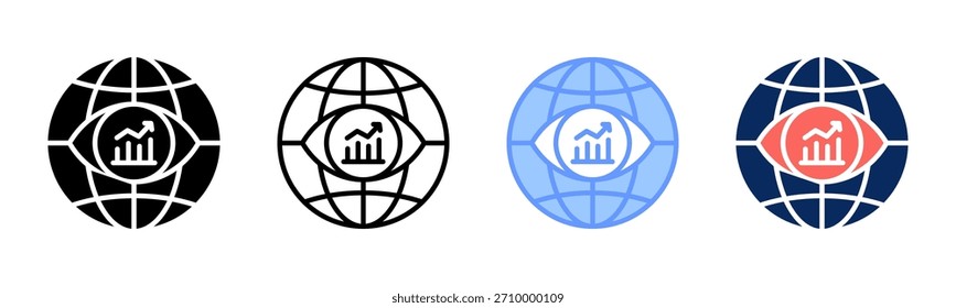 Conjunto de iconos de Market Vision colección de estilos múltiples
