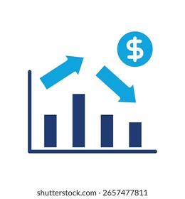 Market Volatility Icon Flat Vector Illustration