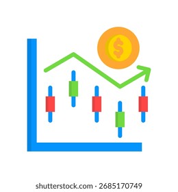 Ícone de volatilidade do mercado Ilustração plana do vetor