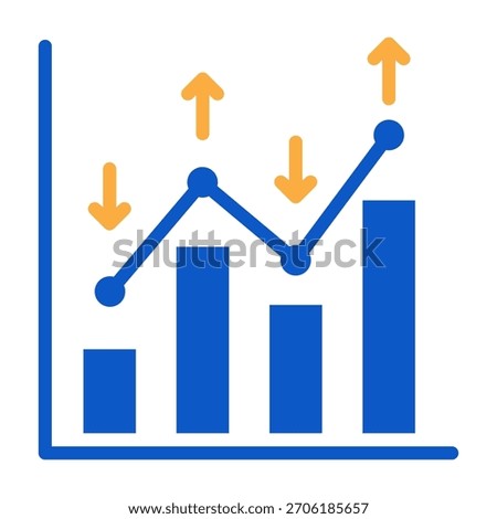 Market Volatility Icon Solid Color Design Vector Illustration