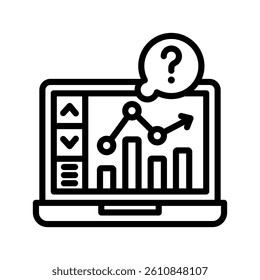 Market Volatility Line Vector Illustration On White Background.