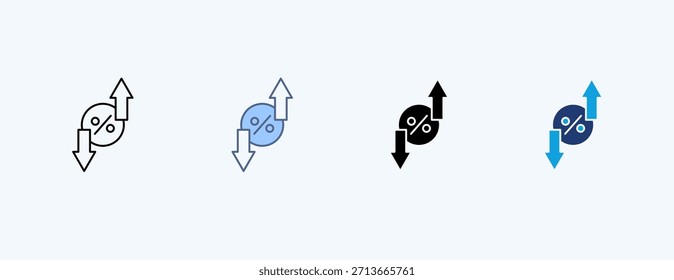 Marktvolatilität Illustrationsvektor mit mehreren Symbolen