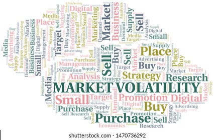 Market Volatility Word Cloud. Vector Made With Text Only