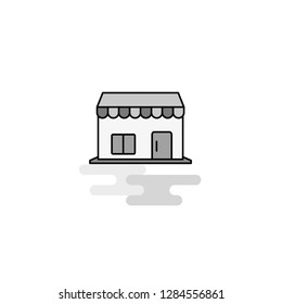 Market Web Icon. Flat Line Filled Gray Icon Vector