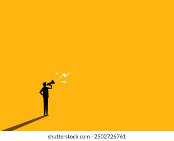 Marketer holding a megaphone making an announcement