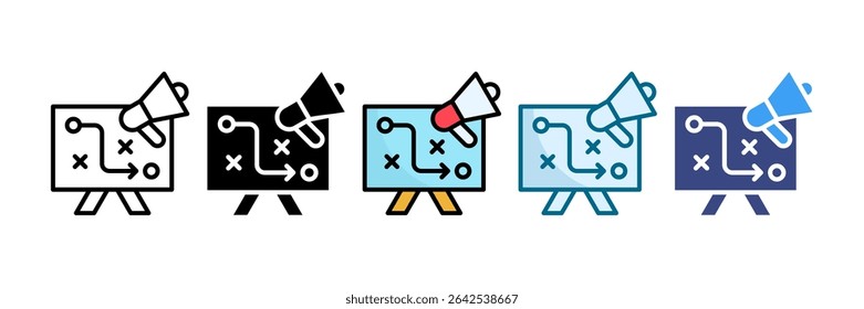 Marketing Action Plan Icon Set Multiple Style Collection