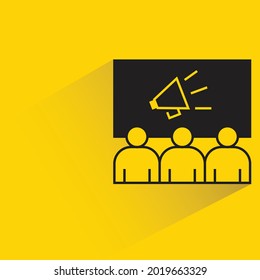 marketing adn audience concept icon on yellow background