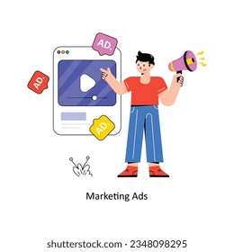 Marketing Ads Flat Style Design Vector illustration. Stock illustration