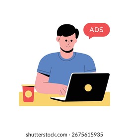 Anuncios de marketing Ilustración vectorial plana 