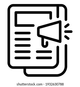 Marketing advertise icon. Outline marketing advertise vector icon for web design isolated on white background