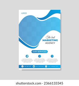 Marketing agency corporate flyer design vector template.