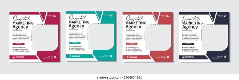 Marketing agency corporate flyer square Instagram social media post banner