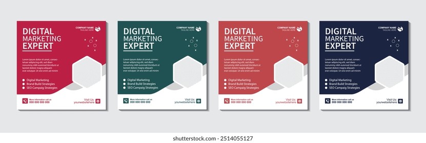 Marketing agency and corporate social media post template