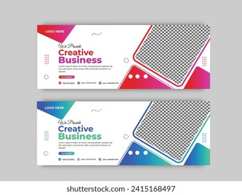 Marketing agency facebook cover and banner templateFacebook Cover Design Template, Banner Template and Web Banner Template Design for Social Media Post