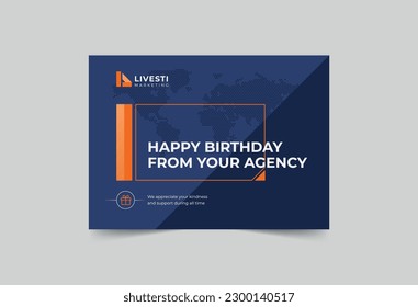 Marketing Agency greeting card template. A clean, modern, and high-quality design business card vector design. Editable and customize template business card