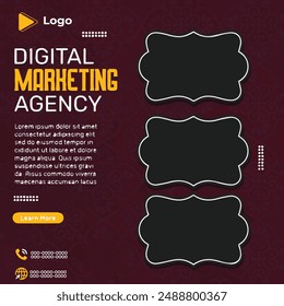 Marketing agency instagram story and social media post template | Marketing business poster banner template | Marketing agency instagram and facebook post template | Marketing agency social media