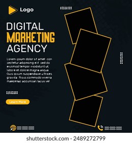 Marketing agency instagram story and social media post template | Marketing business poster banner template | Marketing agency instagram and facebook post template | Marketing agency social media