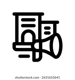 marketing agency line icon. Clean and minimalist vector icon for websites, mobile apps, presentations, and logos. Fully scalable and customizable for any project.