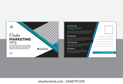 Marketing agency postcard template design