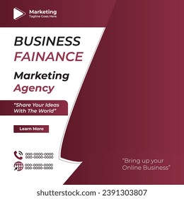 Marketing agency social media and instagram post or banner template design | brochure cover design layout space for photo background | Graphic design layout with triangle graphic elements business