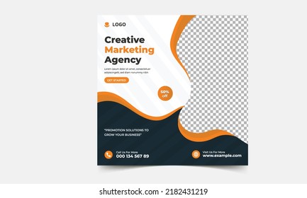 Marketing Agency Social Media Post, Digital Marketing Web Banner, Corporate Square Flyer Template