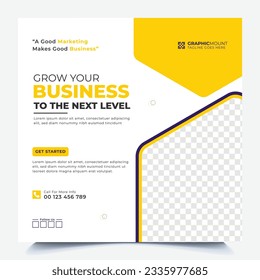Marketing Agency Social Media Post, Digital Marketing Web Banner, Corporate Square Flyer Template