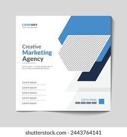 Marketing Agency Social Media Post, Digital Marketing Web Banner, Corporate Square Flyer Template