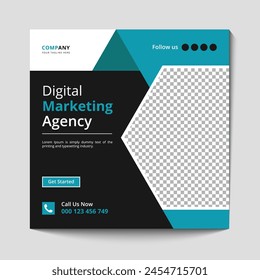 Marketing Agency Social Media Post, Digital Marketing Web Banner, Corporate Square Flyer Template banner