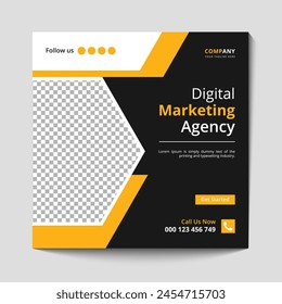 Marketing Agency Social Media Post, Digital Marketing Web Banner, Corporate Square Flyer Template banner