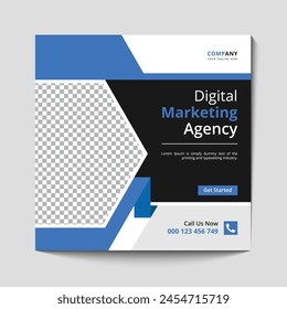 Marketing Agency Social Media Post, Digital Marketing Web Banner, Corporate Square Flyer Template banner