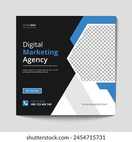 Marketing Agency Social Media Post, Digital Marketing Web Banner, Corporate Square Flyer Template banner