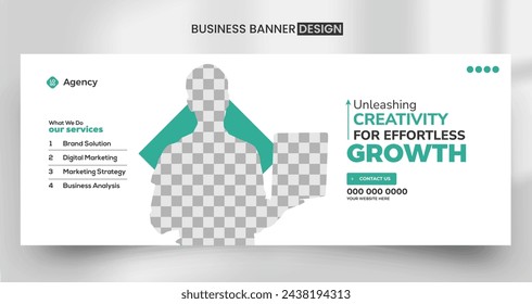 Marketing agency social media timeline cover banner design template