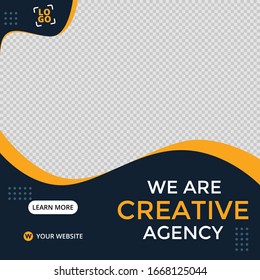 Marketing agency square banner for social media post