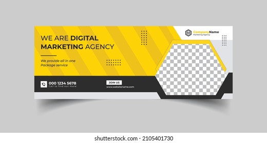Marketing Agency and Webinar business conference social media cover banner template or web banner, corporate banner, advertising, timeline cover, header, business webinar banner editable template