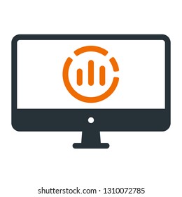 Marketing Analysis icon with filled outline style - vector