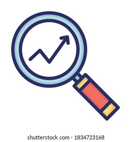 
Análisis de marketing, marketing, análisis, búsqueda de iconos vectoriales completamente editables
